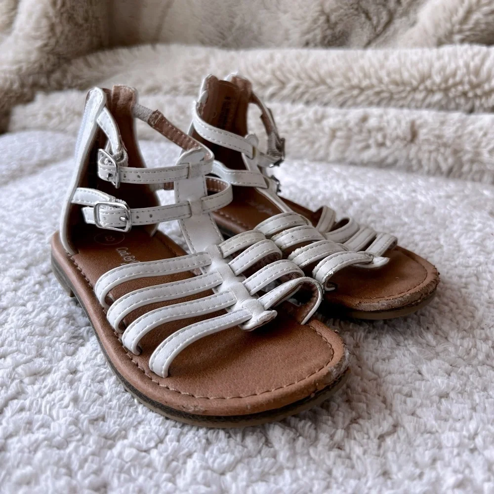 Cat & Jack White Gladiator Sandal Girls Size 8